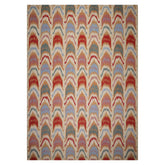 10x14 Ivory, Blue, Orange Color Hand Woven Flatweave Wool Contemporary Oriental Rug
